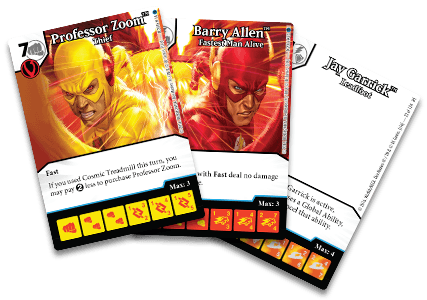 DC Comics Dice Masters: Speedsters Promo Cards for use with the board game D, DC Comics Dice Masters, sold at the BoardGameGeek Store