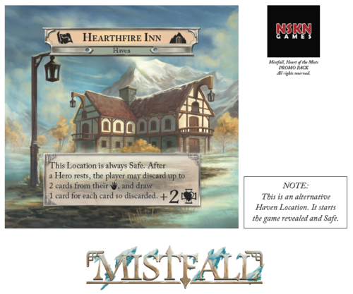 Mistfall: Hearthfire Inn Mini-Expansion for use with the board game M, Mistfall, Spring Sale, sold at the BoardGameGeek Store