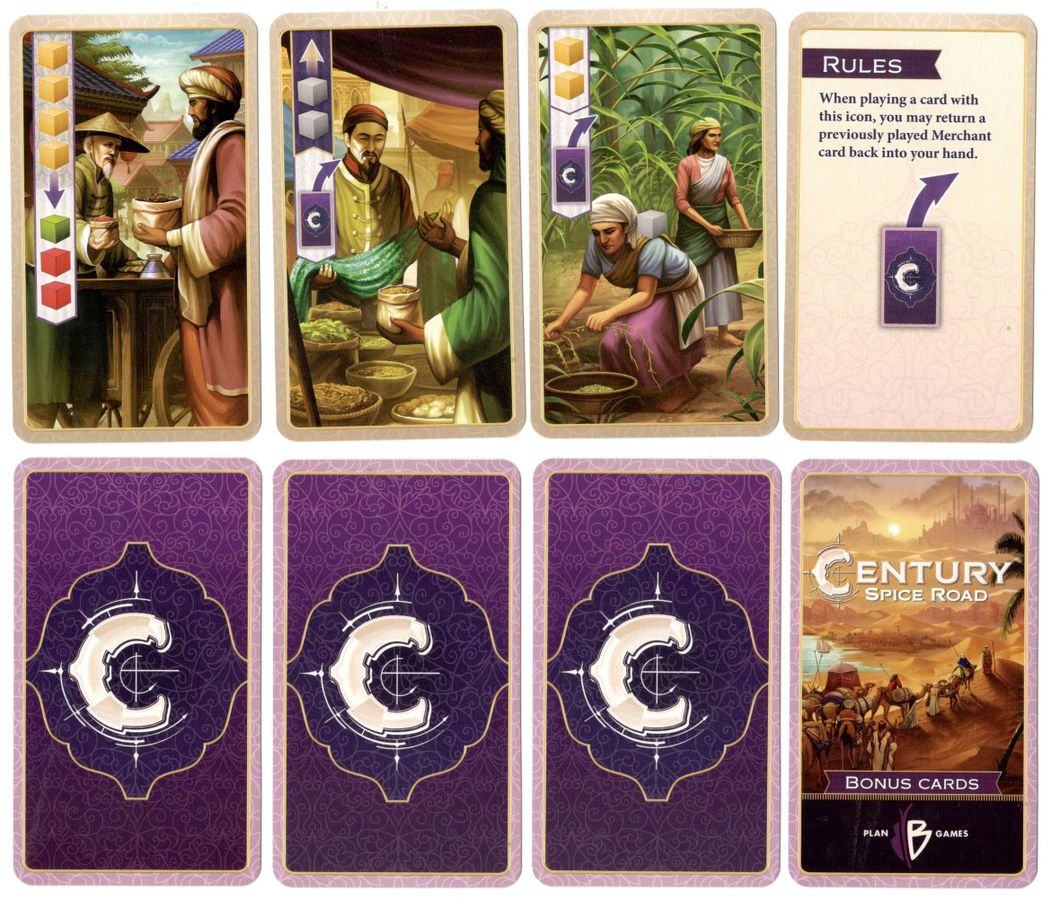 Century Spice Road: 2017 Bonus Cards for use with the board game C, Century Spice Road, sold at the BoardGameGeek Store