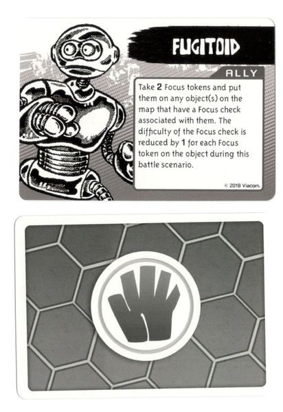 Teenage Mutant Ninja Turtles: Shadows Of The Past – Fugitoid Promo for use with the board game T, Teenage Mutant Ninja Turtles: Shadows Of The Past, sold at the BoardGameGeek Store