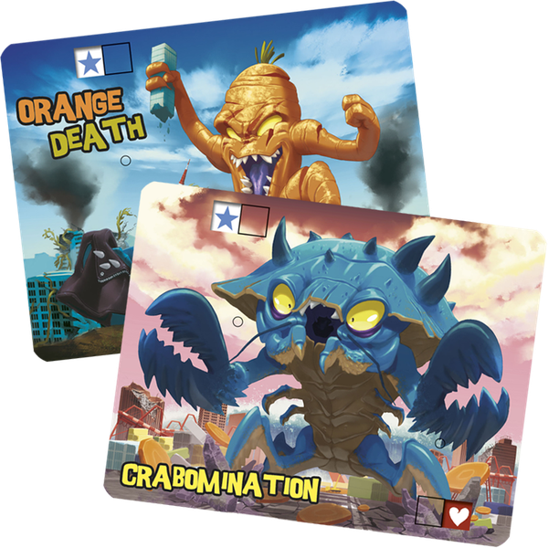 King of Tokyo: Crabomination & Orange Death Promo for use with the board game K, King of Tokyo, sold at the BoardGameGeek Store