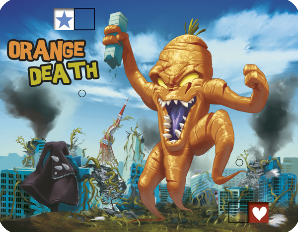 King of Tokyo: Crabomination & Orange Death Promo for use with the board game K, King of Tokyo, sold at the BoardGameGeek Store