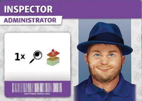 Dice Hospital: Inspector Administrator Promo Card for use with the board game D, Dice Hospital, sold at the BoardGameGeek Store