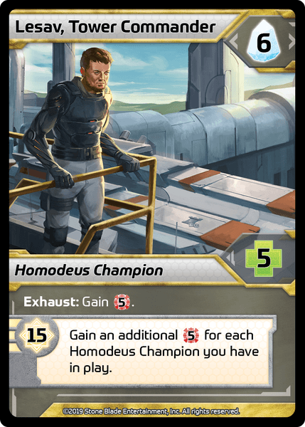Shards of Infinity: Lasav Tower Commander Promo Card for use with the board game S, Shards of Infinity, sold at the BoardGameGeek Store