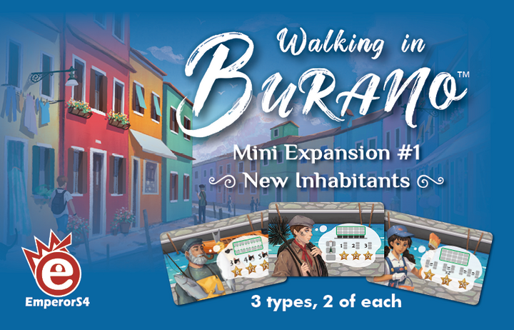 Walking in Burano: Mini Expansion 1 – New Inhabitants for use with the board game W, Walking in Burano, sold at the BoardGameGeek Store