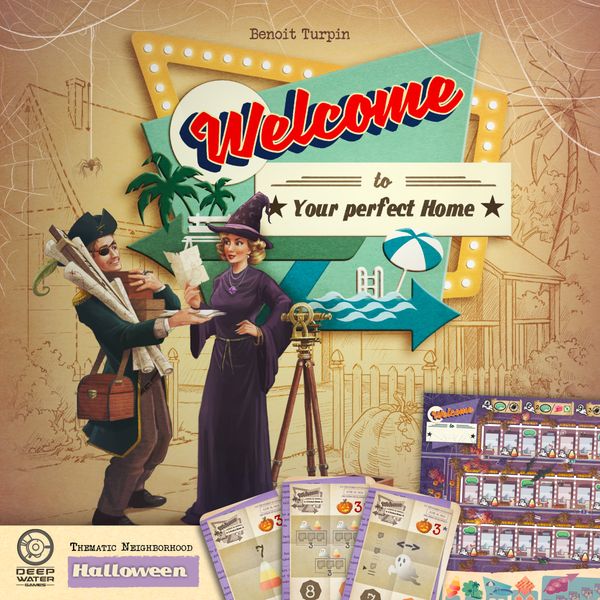 Welcome To... Halloween Thematic Neighborhood for use with the board game Spring Sale, W, Welcome To . . ., sold at the BoardGameGeek Store