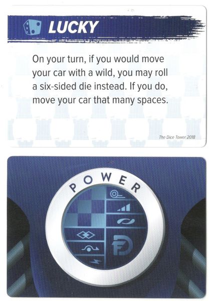 Downforce: Lucky Promo Card for use with the board game D, Downforce, sold at the BoardGameGeek Store