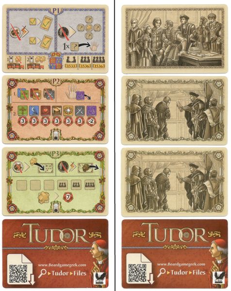 Tudor: Bonus Cards for use with the board game Spring Sale, T, Tudor, sold at the BoardGameGeek Store