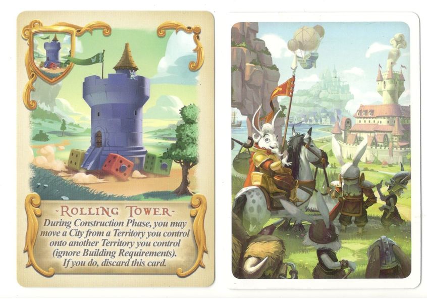 Bunny Kingdom: Rolling Tower Promo Card for use with the board game B, Bunny Kingdom, sold at the BoardGameGeek Store