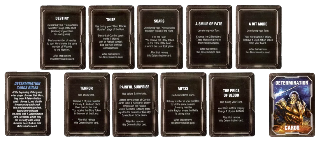 Lords of Hellas: Determination Cards for use with the board game L, Lords of Hellas, sold at the BoardGameGeek Store