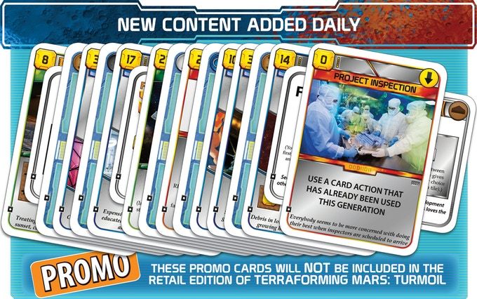 Terraforming Mars: Turmoil - Promo Card Pack for use with the board game T, Terraforming Mars, sold at the BoardGameGeek Store