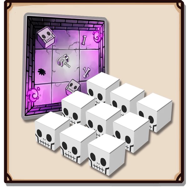 Dungeon Drop: Skeleton Skulls for use with the board game D, Dungeon Drop, Spring Sale, sold at the BoardGameGeek Store