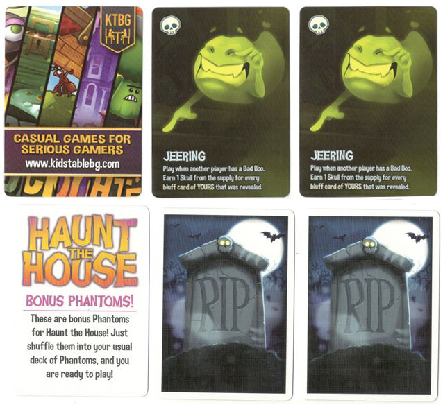 Haunt the House: Jeering Promo Cards for use with the board game H, Haunt the House, sold at the BoardGameGeek Store