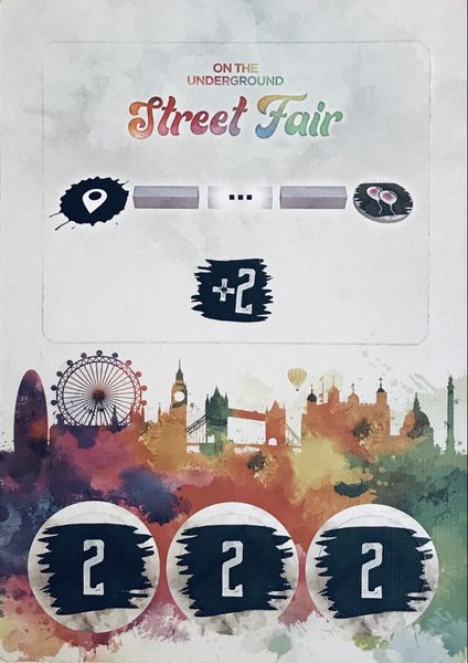 On The Underground: Street Fair for use with the board game O, On the Underground, sold at the BoardGameGeek Store