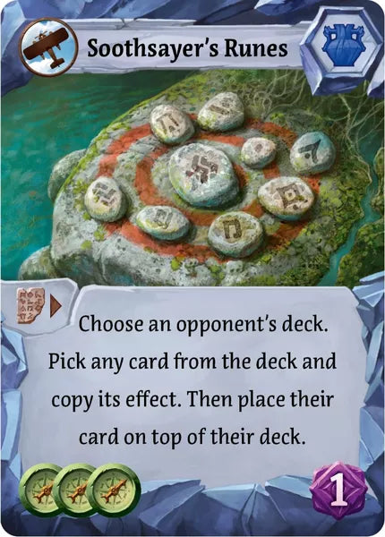Lost Ruins of Arnak: Soothsayer's Runes Artifact Card for use with the board game L, Lost Ruins of Arnak, sold at the BoardGameGeek Store
