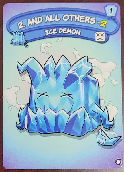 Tavern Tales: Legends of Dungeon Drop – Ice Demon Promo Card for use with the board game T, Tavern Tales, sold at the BoardGameGeek Store