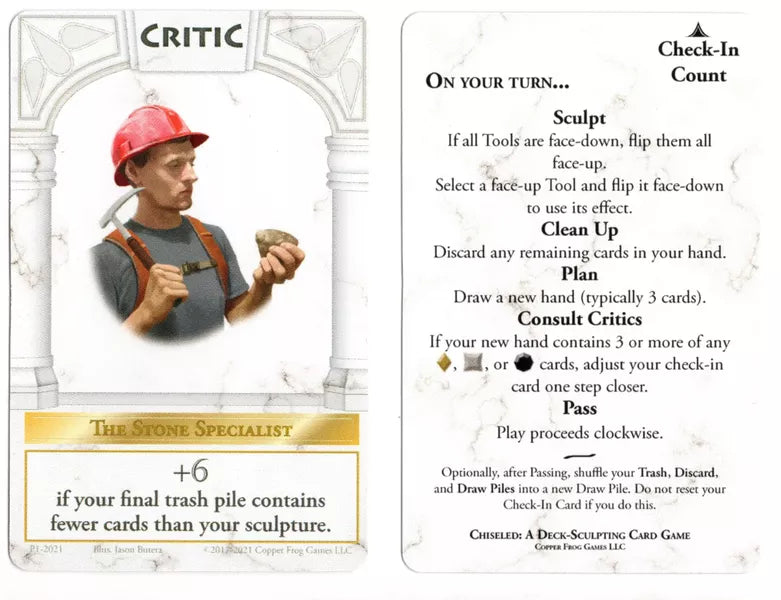Chiseled: Critic Promo Card for use with the board game C, Chiseled, sold at the BoardGameGeek Store