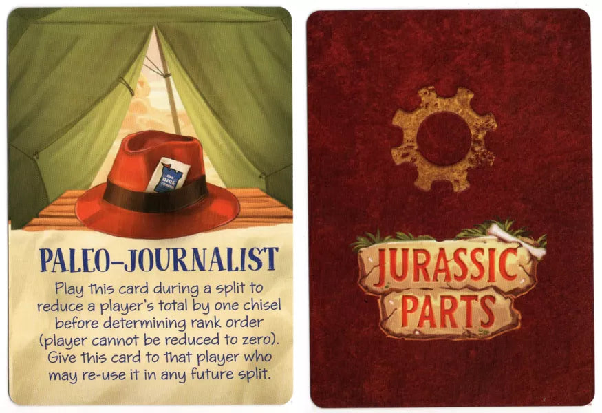 Jurassic Parts: Paleo-Journalist Promo Card for use with the board game J, Jurassic Parts, sold at the BoardGameGeek Store