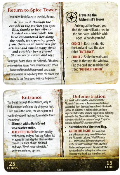 Folklore: The Affliction – Dark Tales Expansion: Return to Spice Tower Rumor Card for use with the board game F, Folklore: The Affliction, sold at the BoardGameGeek Store