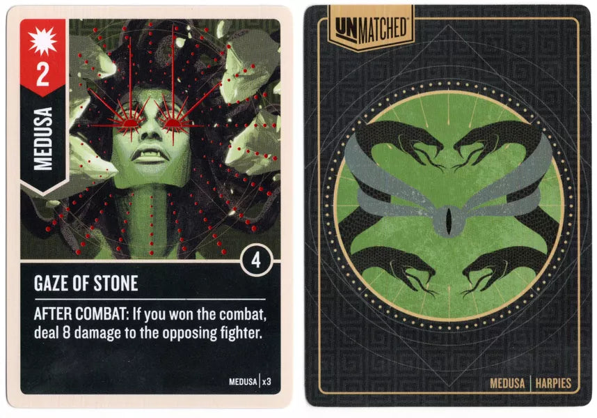 Unmatched: Battle of Legends, Volume One - Medusa Foil Card for use with the board game U, Unmatched: Battle of Legends, sold at the BoardGameGeek Store