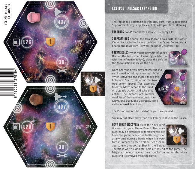Eclipse: Pulsar for use with the board game E, Eclipse, sold at the BoardGameGeek Store
