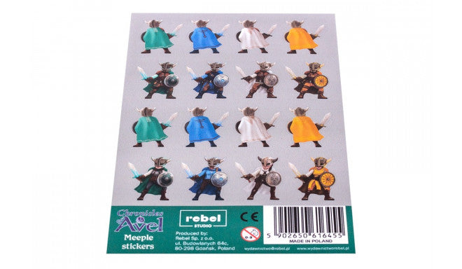Chronicles of Avel - Meeple Stickers for use with the board game C, Chronicles of Avel, sold at the BoardGameGeek Store