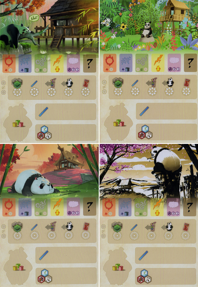 Takenoko: Alternate Art Player Boards for use with the board game Spring Sale, T, Takenoko, sold at the BoardGameGeek Store