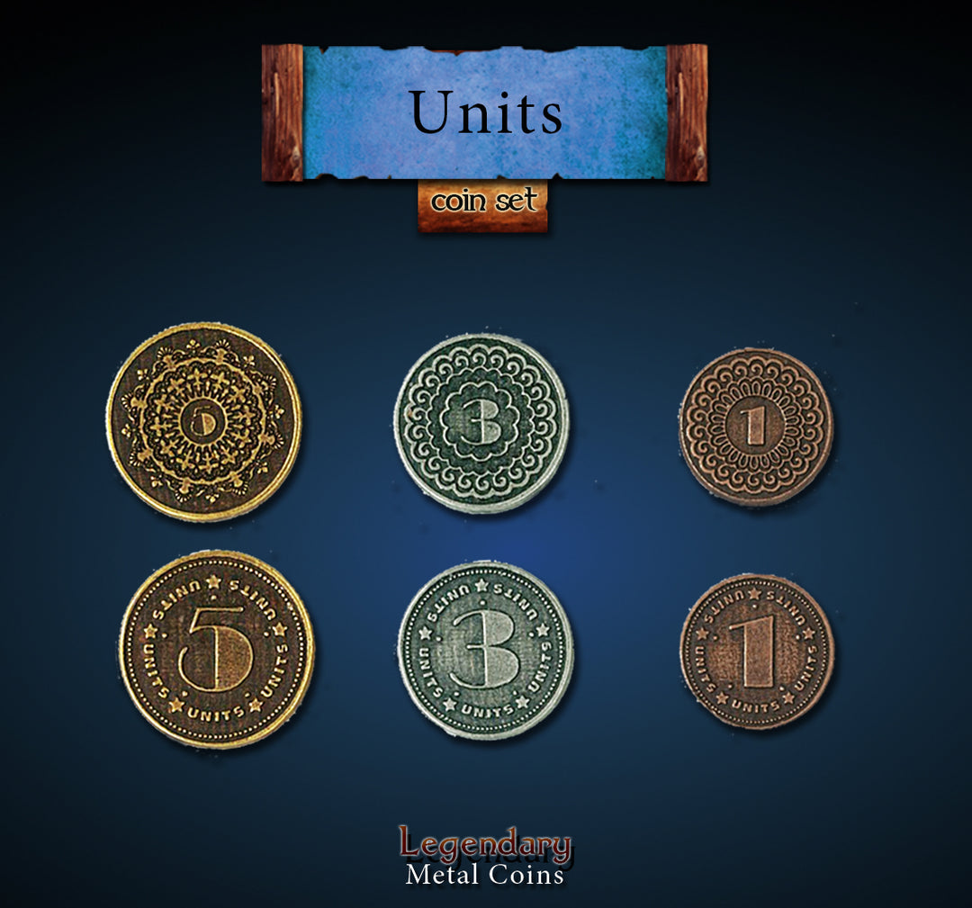 Legendary Metal Coins: Units for use with the board game , sold at the BoardGameGeek Store